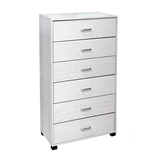 CASSETTIERA 6 CASSETTI ERMES IN LEGNO BIANCA 68X40X H 119 CM