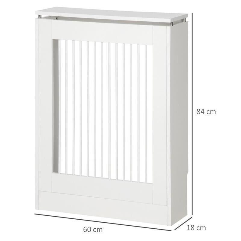 COPRITERMOSIFONE A DOGHE MODERNO IN MDF E ACCIAIO 60X18X84CM BIANCO