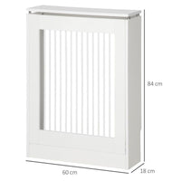 COPRITERMOSIFONE A DOGHE MODERNO IN MDF E ACCIAIO 60X18X84CM BIANCO