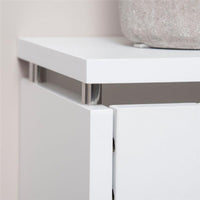 COPRITERMOSIFONE A DOGHE MODERNO IN MDF E ACCIAIO 60X18X84CM BIANCO