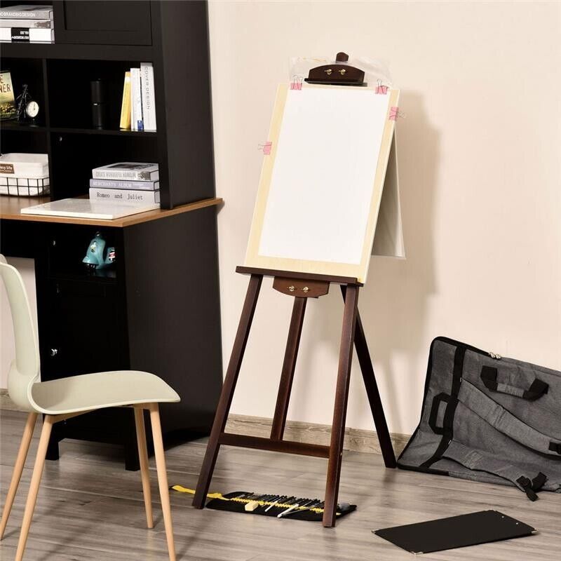 CAVALLETTO PITTURA REGOLABILI IN LEGNO 51,5X71,5X134,5 CM IN COLORE MARRONE