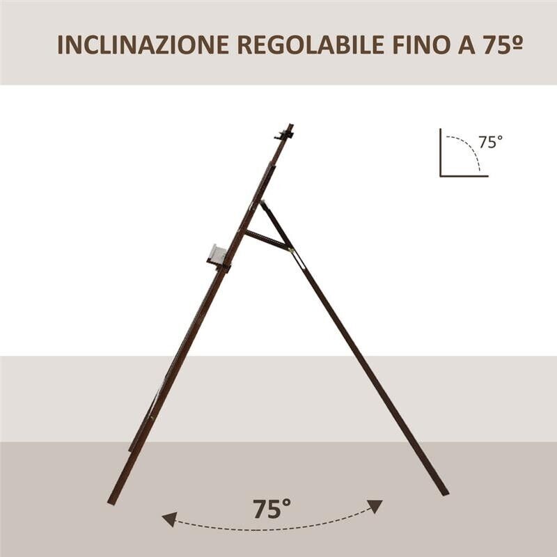 CAVALLETTO PITTURA REGOLABILI IN LEGNO 51,5X71,5X134,5 CM IN COLORE MARRONE