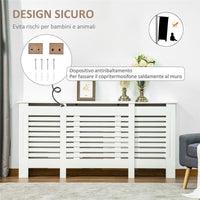 MOBILE COPRITERMOSIFONE REGOLABILE E MENSOLA SUPERIORE 140X19X82,5 CM BIANCO