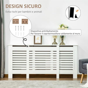 MOBILE COPRITERMOSIFONE REGOLABILE E MENSOLA SUPERIORE 140X19X82,5 CM BIANCO