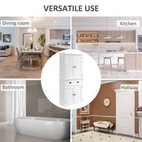 MOBILE CUCINA CON ARMADIETTO SUPERIORE IN LEGNO METALLO 76X40.5X184CM BIANCO