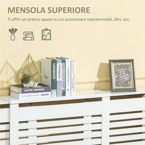 MOBILE COPRITERMOSIFONE REGOLABILE E MENSOLA SUPERIORE 140X19X82,5 CM BIANCO