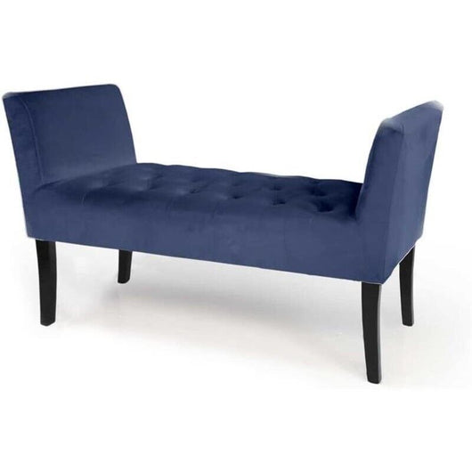 PANCA IN VELLUTO CON GAMBE NERE 110 X 40 X 60 CM IN COLORE BLU