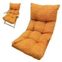 Marvin Cuscino Per Poltrona Sedia Sdraio Relax Giardino Esterno Tessuto In Legno Imbottito Reclinabile Pieghevol Arancio