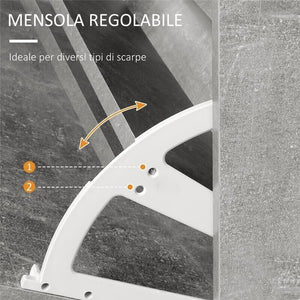 MOBILE GUARDAROBA CON SPECCHIO APPENDIABITI E SCARPIERA 90X22X116 CM GRIGIO