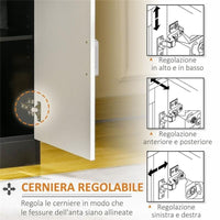 MOBILETTO CON CASSETTO E 2 ANTE 60X40X90CM IN COLORE BIANCO E NERO