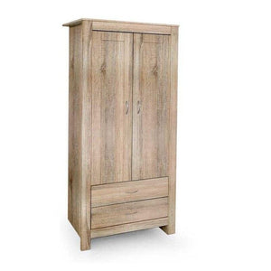 ARMADIO DA ARREDO CON 2 CASSETTI E 2 ANTE 80X52X180 CM COLORE ROVERE