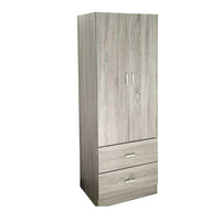 ERMES ARMADIO IN LEGNO CON 2 ANTE E CASSETTI 60 X 42 X 180 CM COLORE OLMO