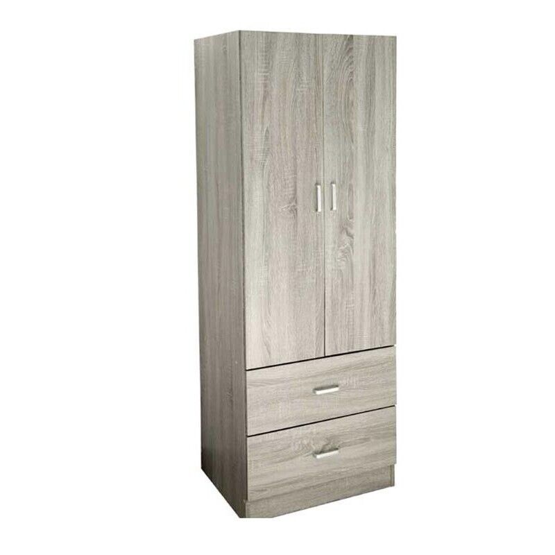 ERMES ARMADIO IN LEGNO CON 2 ANTE E CASSETTI 60 X 42 X 180 CM COLORE OLMO