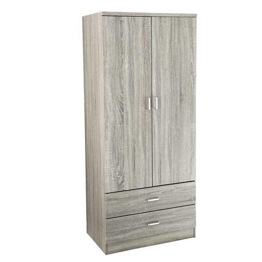 ERMES ARMADIO IN LEGNO CON 2 ANTE E CASSETTI 80 X 52 X 190 CM COLORE OLMO