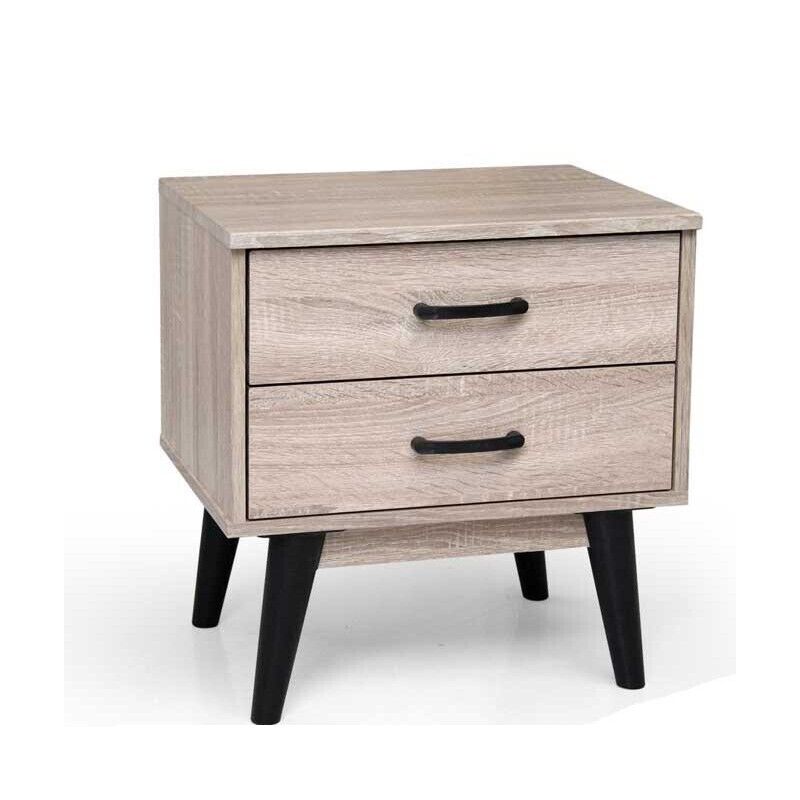 ARES COMODINO 2 CASSETTI IN LEGNO 48 X 38 X 50 CM COLORE ROVERE