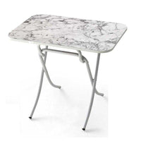 SAN PAOLO TAVOLO RETTANGOLARE PIEGHEVOLE 90X60XH75CM AD EFFETTO MARMO BIANCO