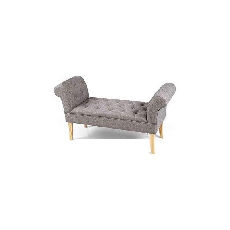 PANCA IN TESSUTO CON POGGIOLI 103 X 40 X H60CM IN COLORE GRIGIO