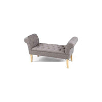 PANCA IN TESSUTO CON POGGIOLI 103 X 40 X H60CM IN COLORE GRIGIO