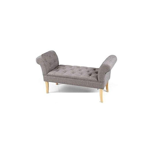 PANCA IN TESSUTO CON POGGIOLI 103 X 40 X H60CM IN COLORE GRIGIO