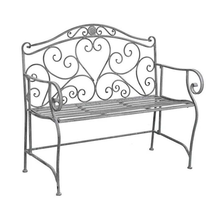 PANCA DOLLIE IN ACCIAIO VERNICIATO BIANCO OSSIDATO 103 X 54 X H95 CM