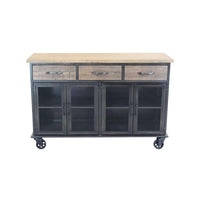 CAMDEN MOBILE CREDENZA INDUSTRIAL 3 CASSETTI E 4 ANTE 122X41,6X80,5 CM BICOLORE