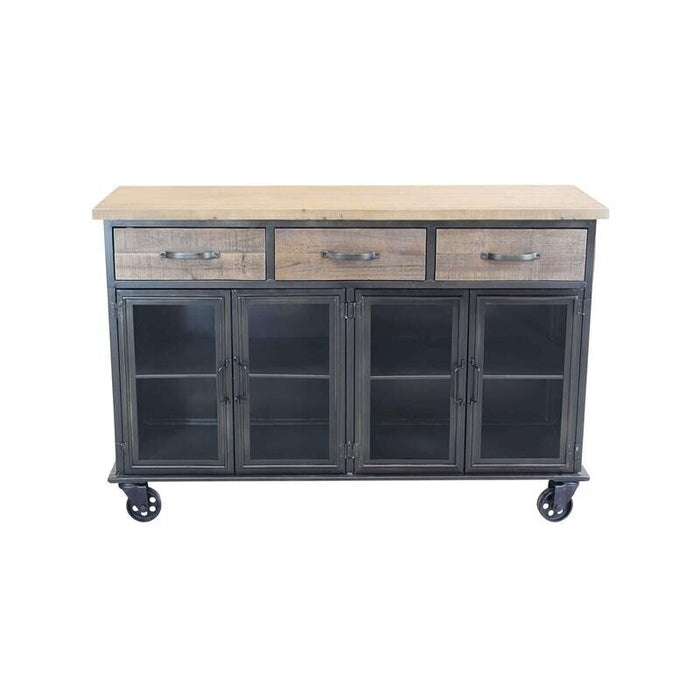 CAMDEN MOBILE CREDENZA INDUSTRIAL 3 CASSETTI E 4 ANTE 122X41,6X80,5 CM BICOLORE