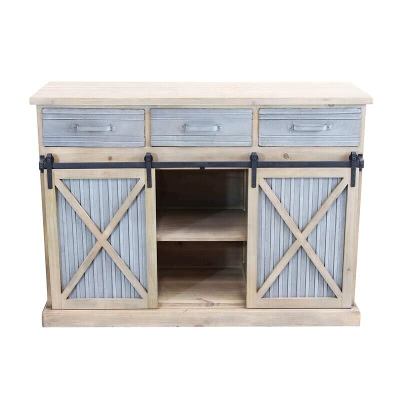 DOLPH MOBILE 3 CASSETTI IN LATTA E ANTE A SCORRIMENTO 113X39,5X81 CM BICOLOR