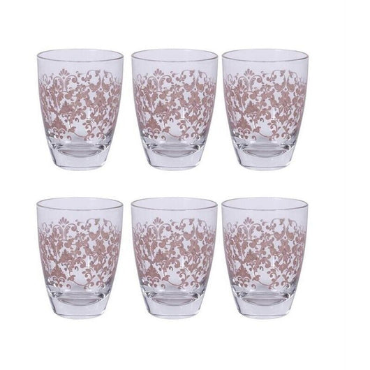 MAURY'S SET 6 BICCHIERI PRINCESS CON DECORO ROSA