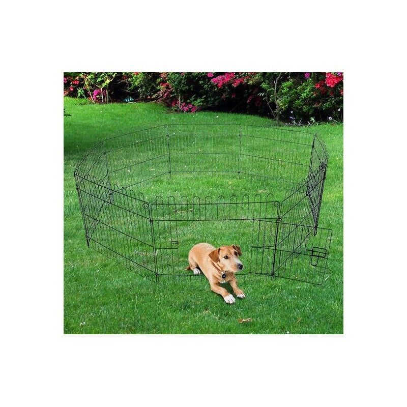 RECINTO PER ANIMALI A GABBIA IN ACCIAIO 158 X 61CM NERO