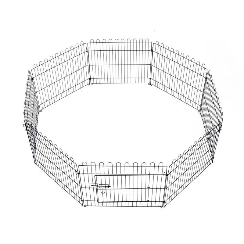 RECINTO PER ANIMALI A GABBIA IN ACCIAIO 158 X 61CM NERO