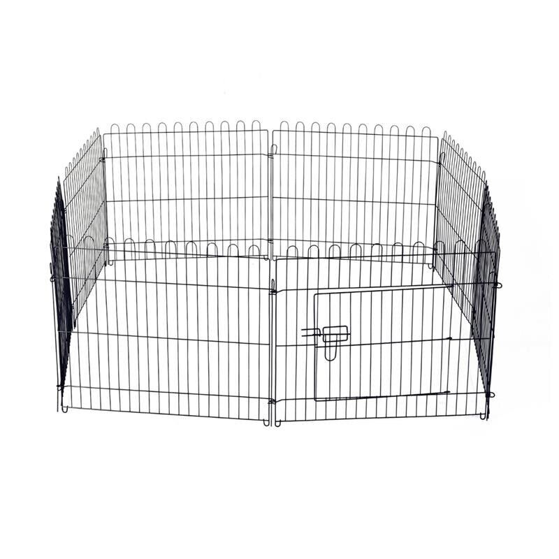 RECINTO PER ANIMALI A GABBIA IN ACCIAIO 158 X 61CM NERO