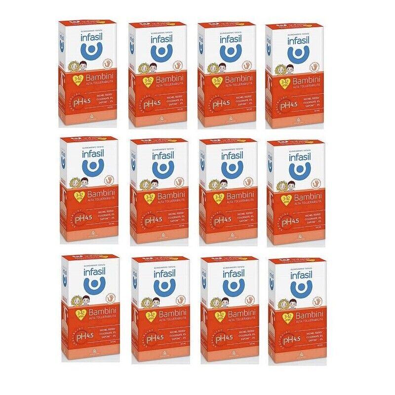 SET 12 INFASIL DETERGENTE INTIMO IN CONFEZIONE DA 200 ML PER BAMBINI 3 A 12 ANNI