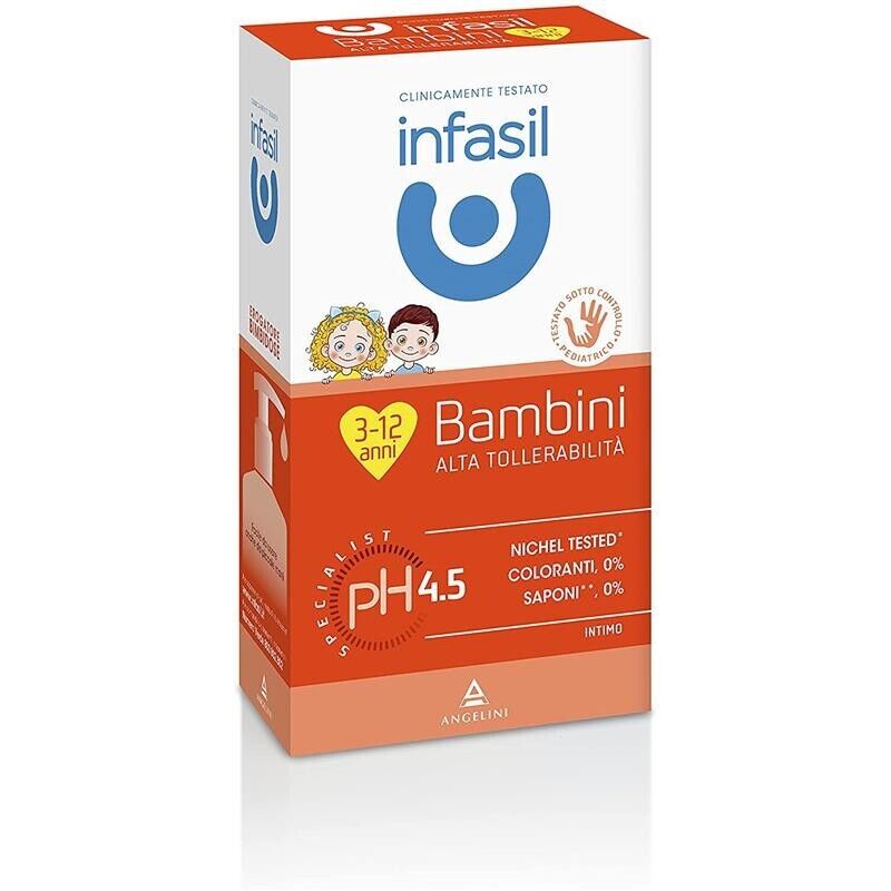 SET 12 INFASIL DETERGENTE INTIMO IN CONFEZIONE DA 200 ML PER BAMBINI 3 A 12 ANNI
