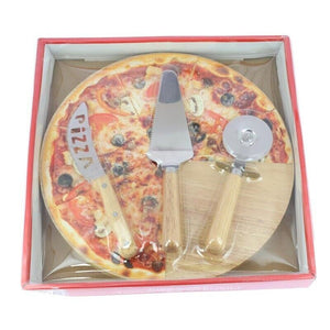 SET PIZZA CON TAGLIERE IN LEGNO E UTENSILI PROFESSIONALI