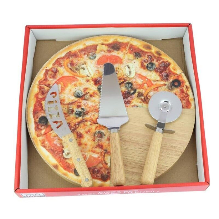 SET PIZZA CON TAGLIERE IN LEGNO E UTENSILI PROFESSIONALI