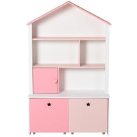 LIBRERIA SCAFFALE PORTAGIOCHI PER CAMERETTA BIMBI CON 2 CASSETTI ESTRAIBILI