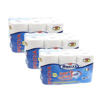 KIT SET 3 PZ MAURY'S CARTA IGIENICA 12 ROTOLI A 3 VELI GR1600