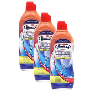 KIT SET 3 PZ MAURY'S DETERSIVO LAVASTOVIGLIE GEL 650 ML ACETO E AGRUMI