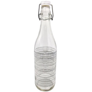 KIT SET 4 PZ BOTTIGLIA IN VETRO CIRCLE 1LT CON TAPPO A CHIUSURA