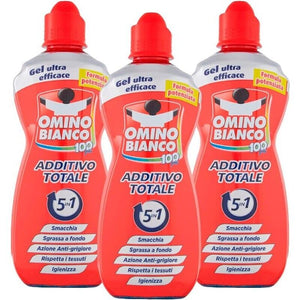 SET 3 PZ ADDITIVO OMINO BIANCO 100+ GEL 900ML SMACCHIANTE