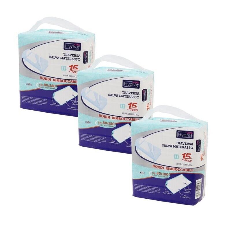 KIT SET 3 PZ MAURY'S TRAVERSA SALVA MATERASSO 80X180CM 15PZ