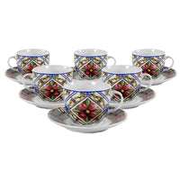 TERRA E SOLE SET DA 6 TAZZINE CON PIATTINO DA 80 ML