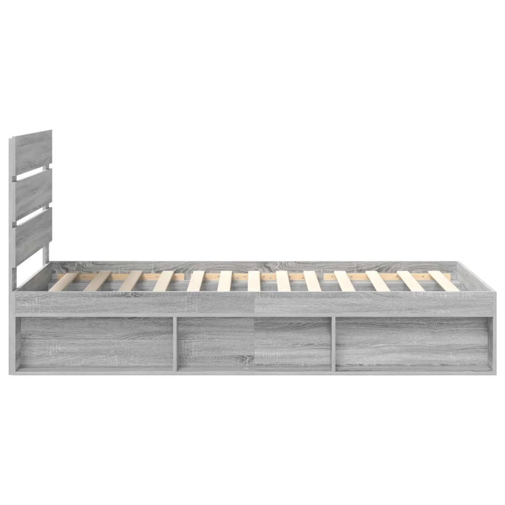 Struttura del letto Grigio Sonoma 100 x 200 cm Pino massello 3411781