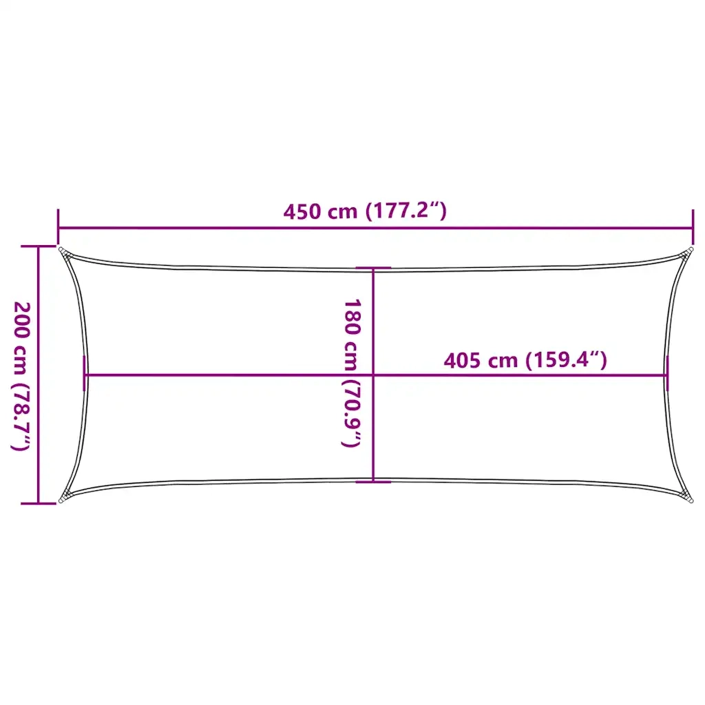Vela Parasole 160 g/m² Rossa 2x4,5 m in HDPE 311615