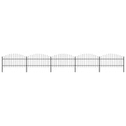 Recinzione da Giardino con Punta a Lancia in Acciaio 838x125 cm Nero 277725