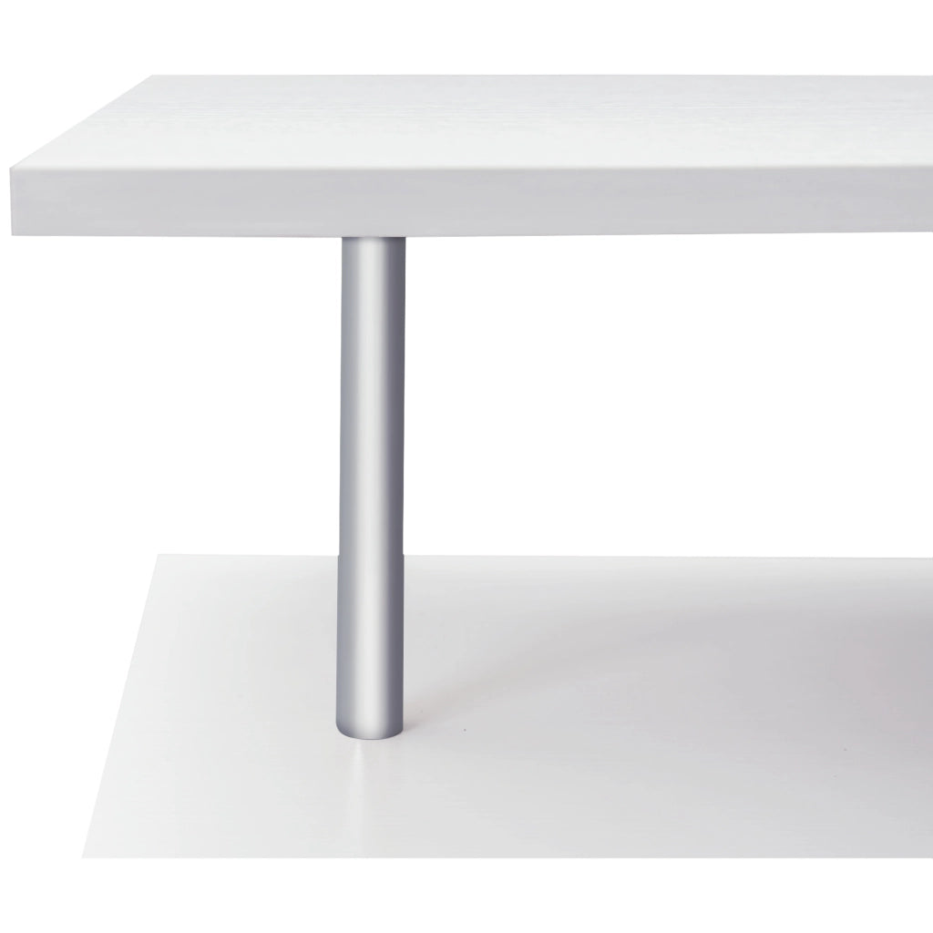 EasyComfort Scrivania Moderna, Angolare e Girevole con Libreria, Tavolo da Pranzo in Truciolato Bianco, 140x120x78 cm