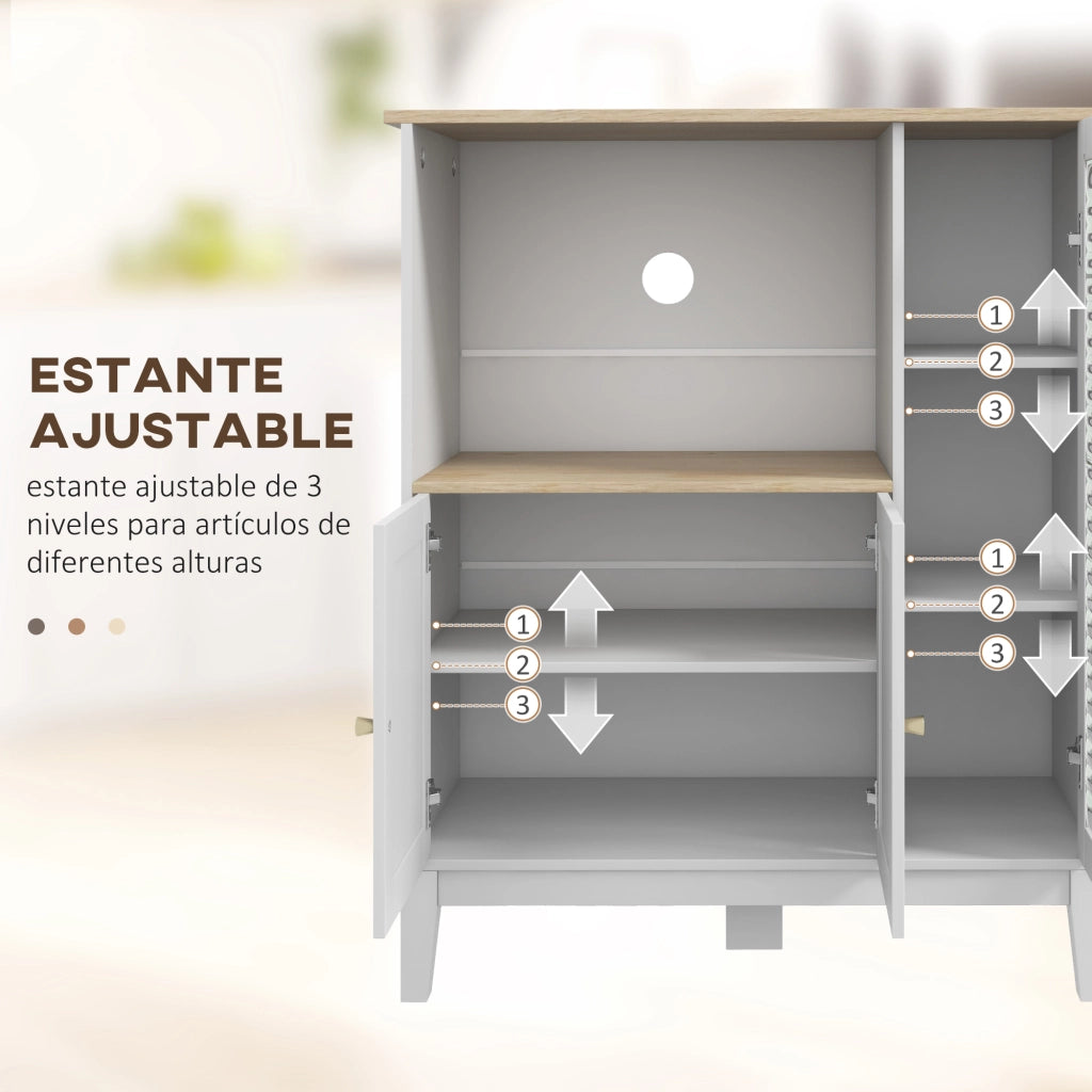 Mobile da cucina con 3 ante e ripiani ¨C zephmum ¨C bianco 80x35x97