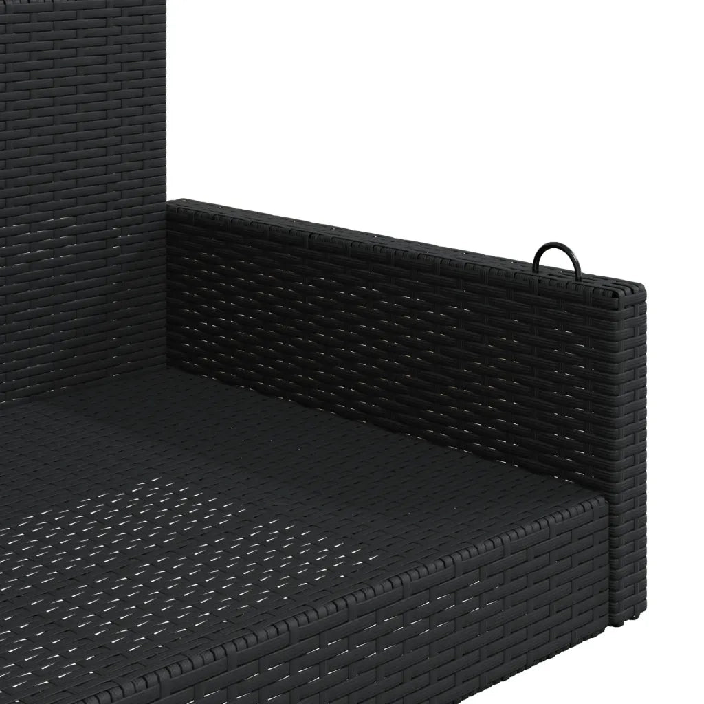 Panca da Giardino | Panchina a Dondolo Nera 119x56x48 cm in Polyrattan