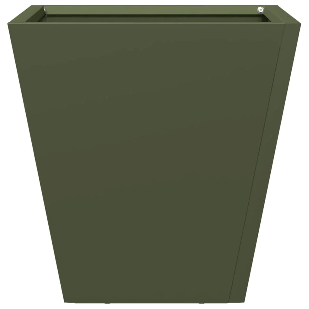 Fioriera rialzata per piante fiori giardino terrazze set da 2 verde oliva 30 x 30 x 30 cm acciaio verde 02_0039078