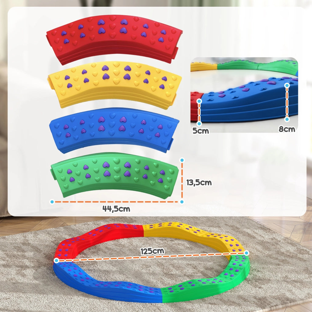 Ponte di equilibrio per bambini ¨C zephmum ¨C 8 pietre, superficie antiscivolo